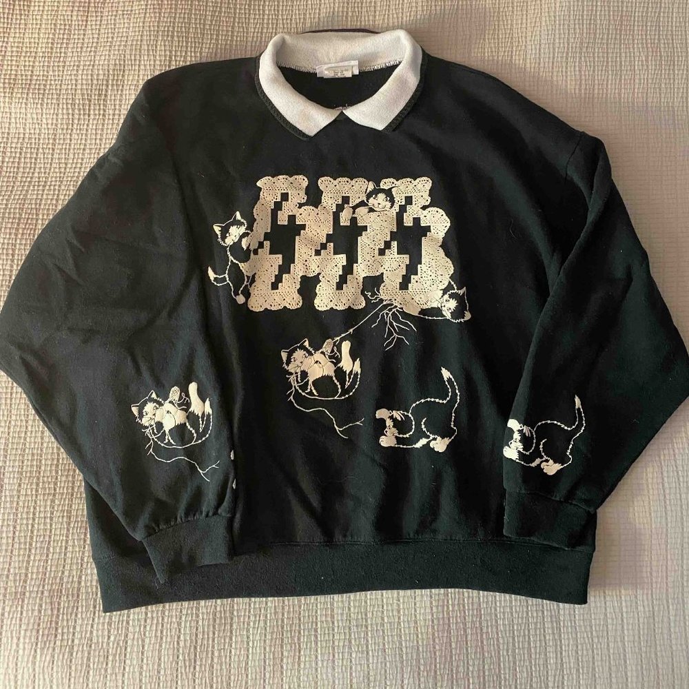 Vintage Spumoni Women's Cat Sweatshirt Size L